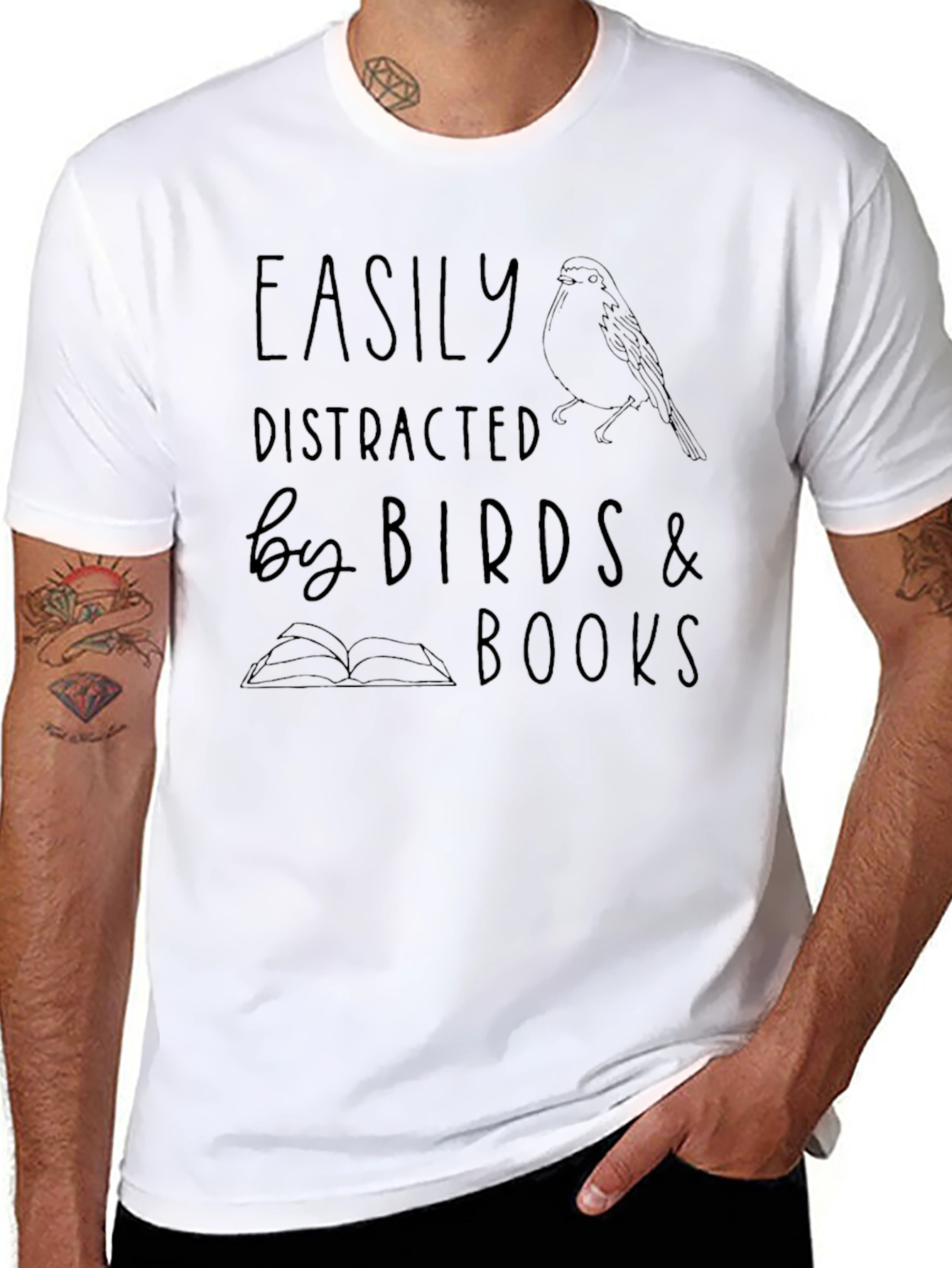 Easily Distracted by Birds & Books T-Shirt
