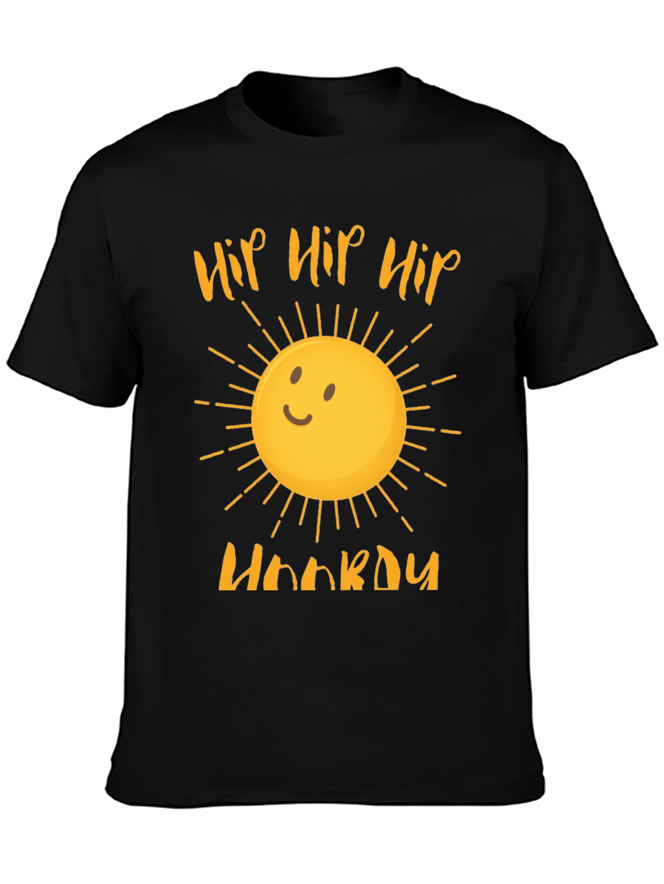 Hip Hip Hooray Sun Graphic Tee - Black