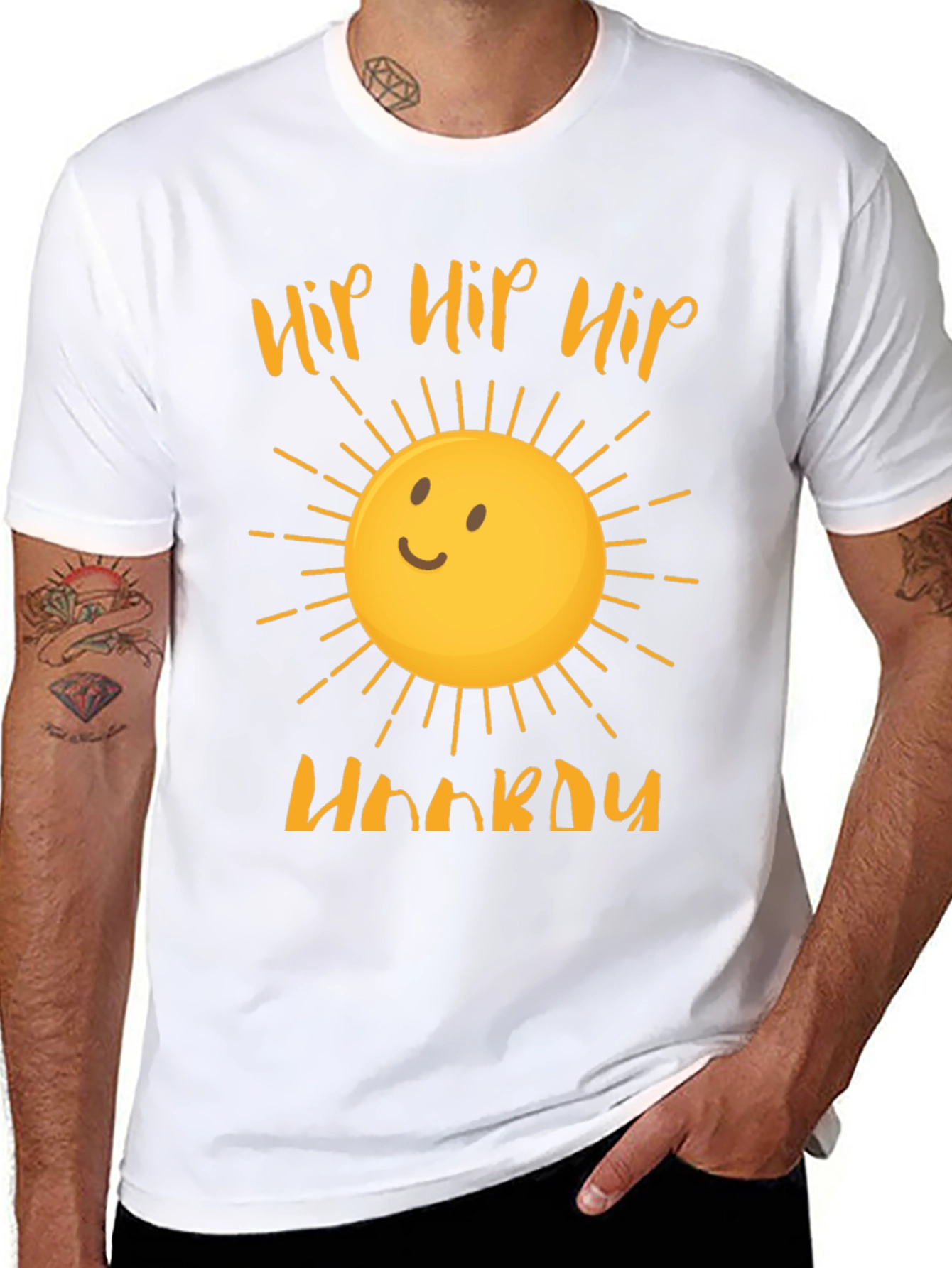 Hip Hip Hooray Sun Graphic Tee - Black