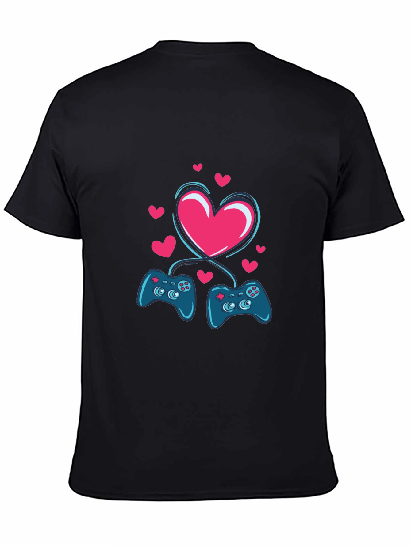 Gamer Love T-Shirt - Matching Controllers Heart Design