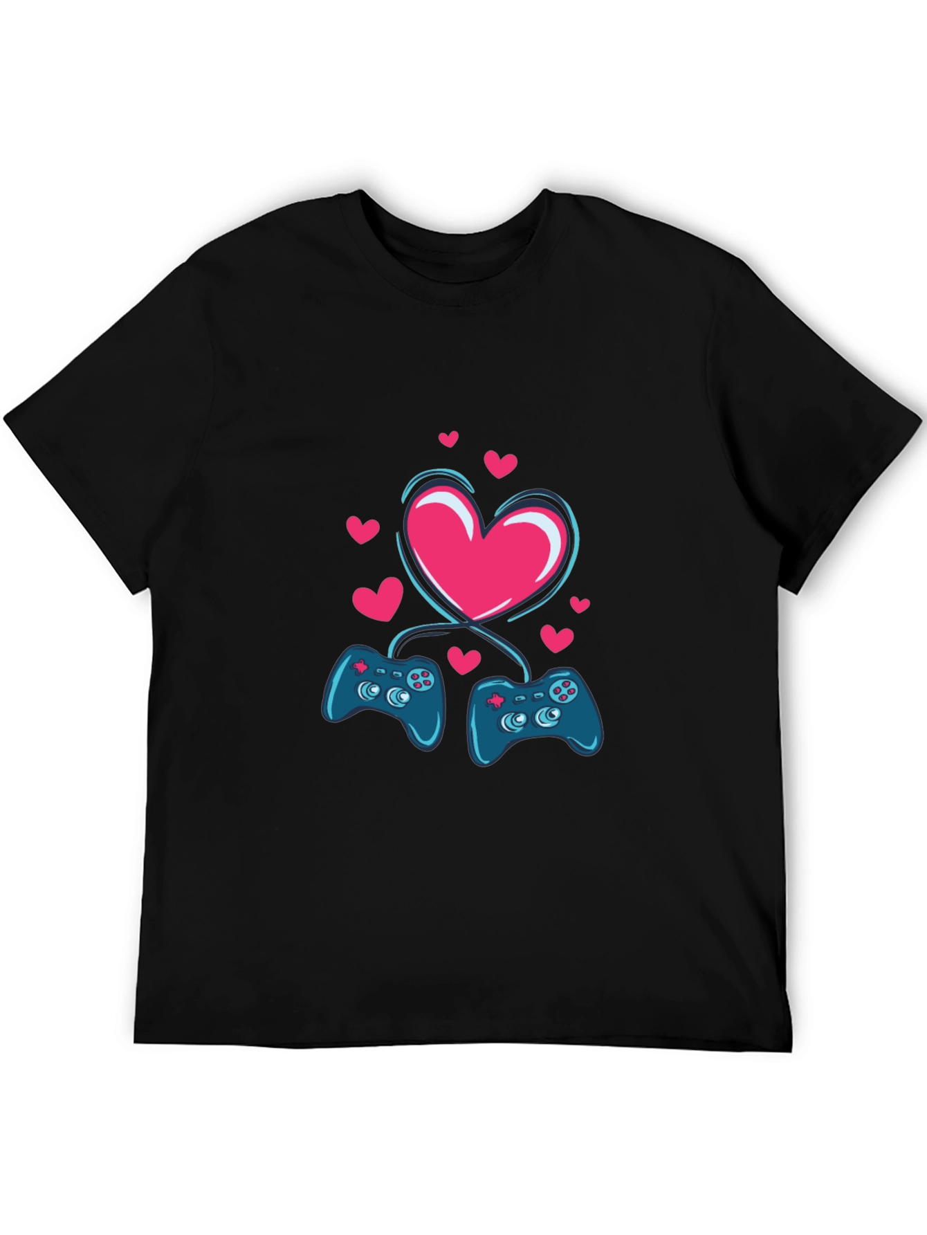 Gamer Love T-Shirt - Matching Controllers Heart Design