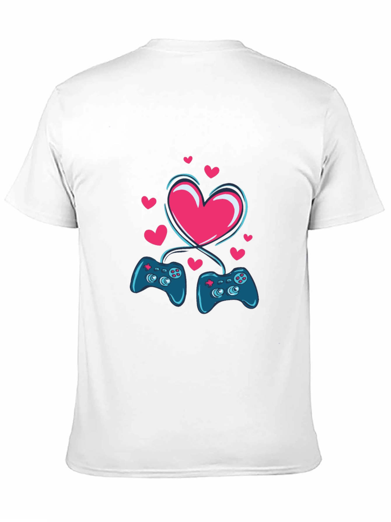 Gamer Love T-Shirt - Matching Controllers Heart Design