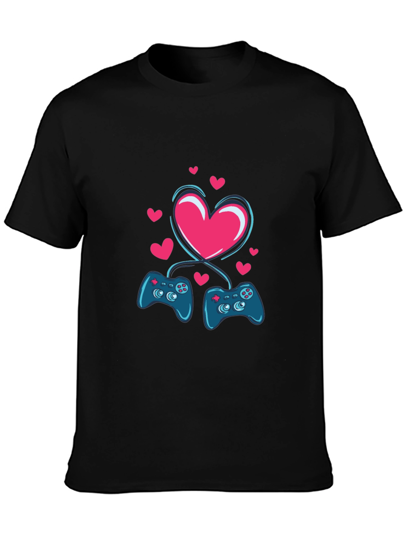 Gamer Love T-Shirt - Matching Controllers Heart Design