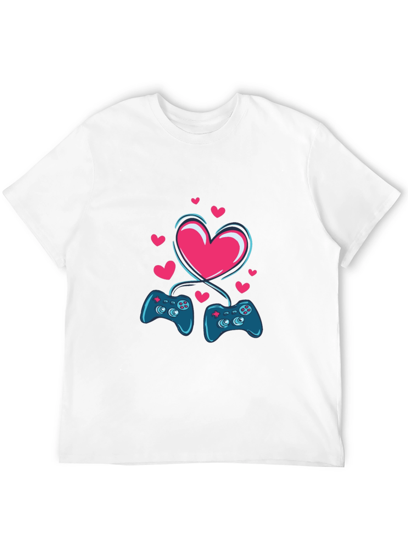 Gamer Love T-Shirt - Matching Controllers Heart Design