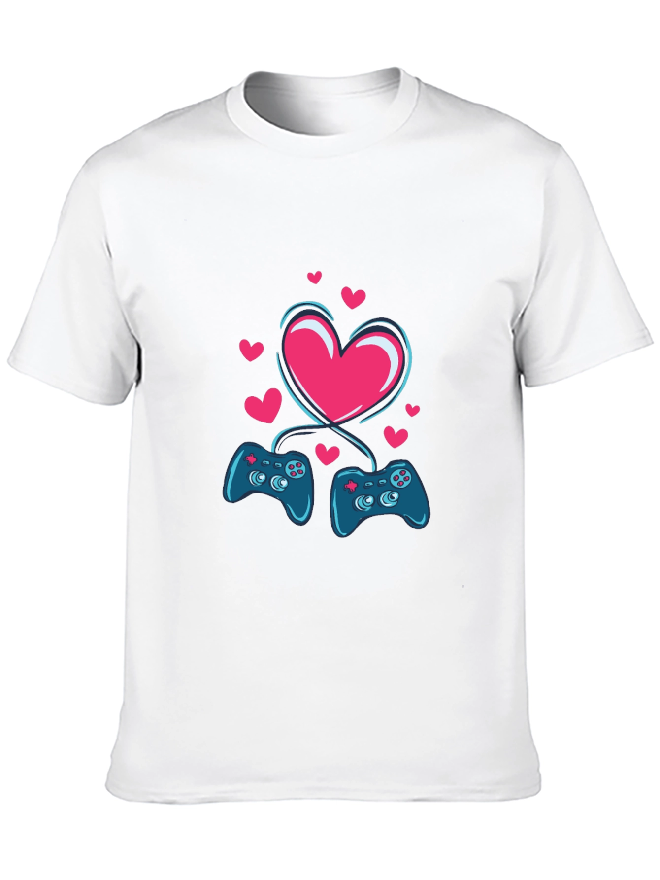 Gamer Love T-Shirt - Matching Controllers Heart Design