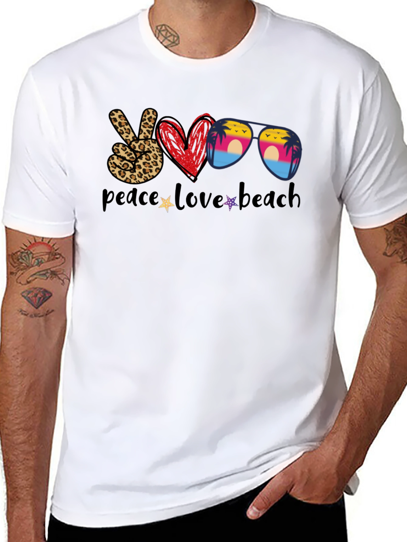 Peace Love Beach Graphic T-Shirt
