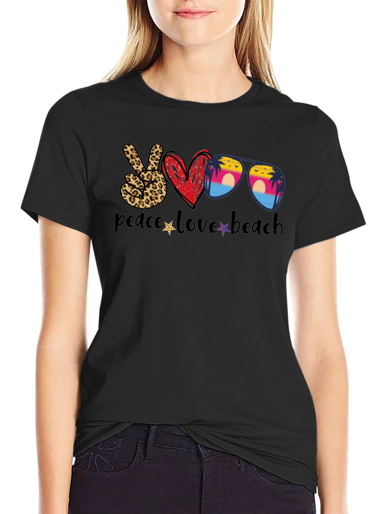 Peace Love Beach Graphic T-Shirt