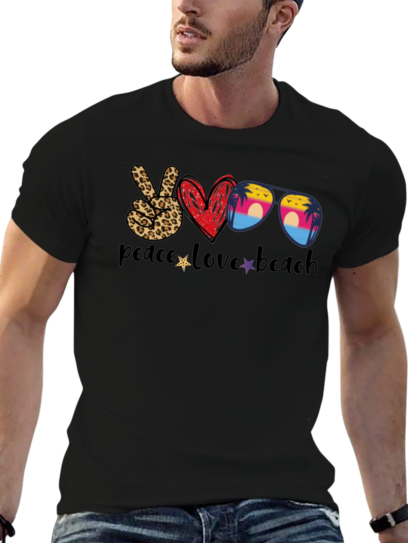 Peace Love Beach Graphic T-Shirt