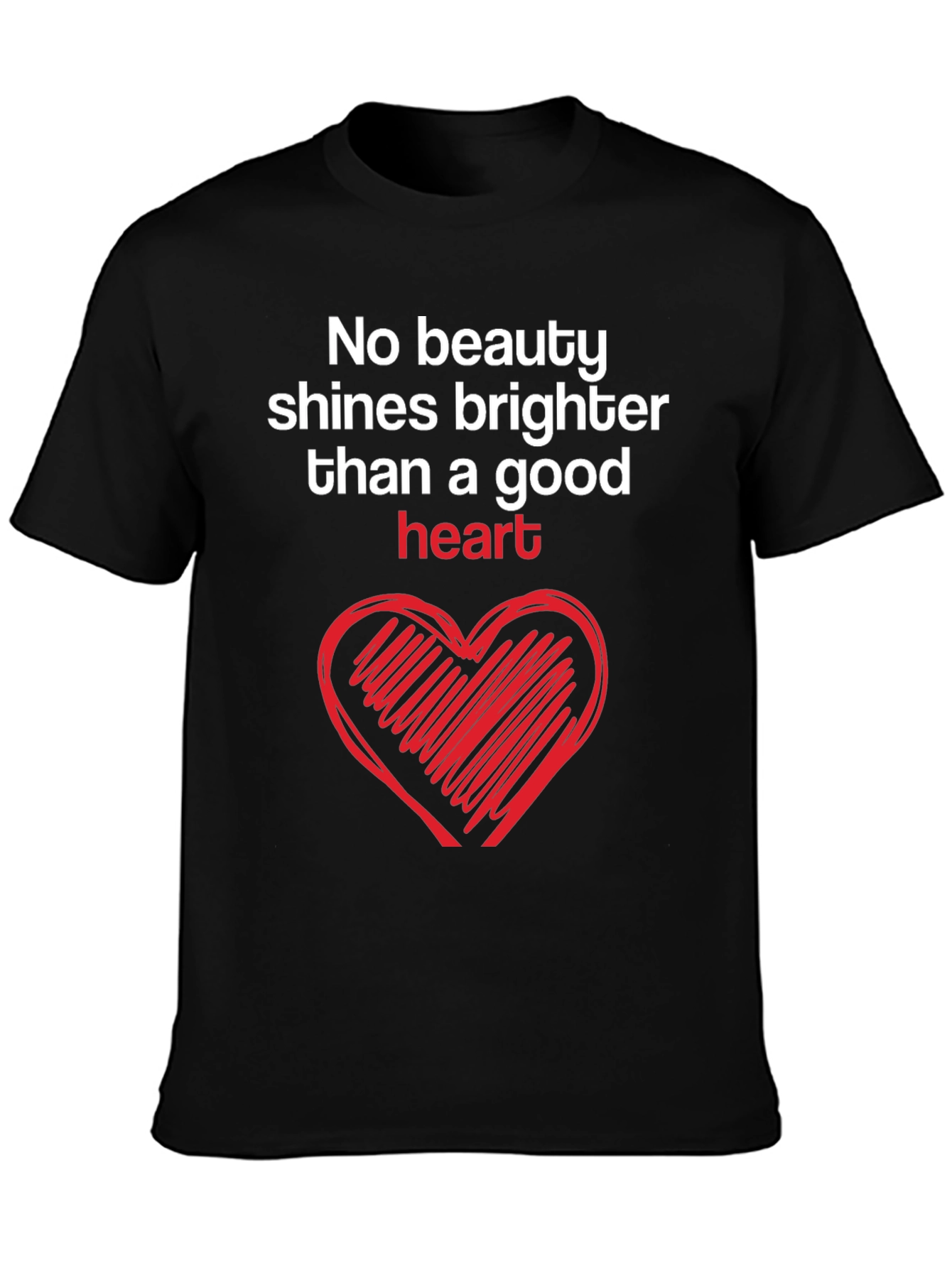 Good Heart Graphic Tee - Inspirational Black T-Shirt