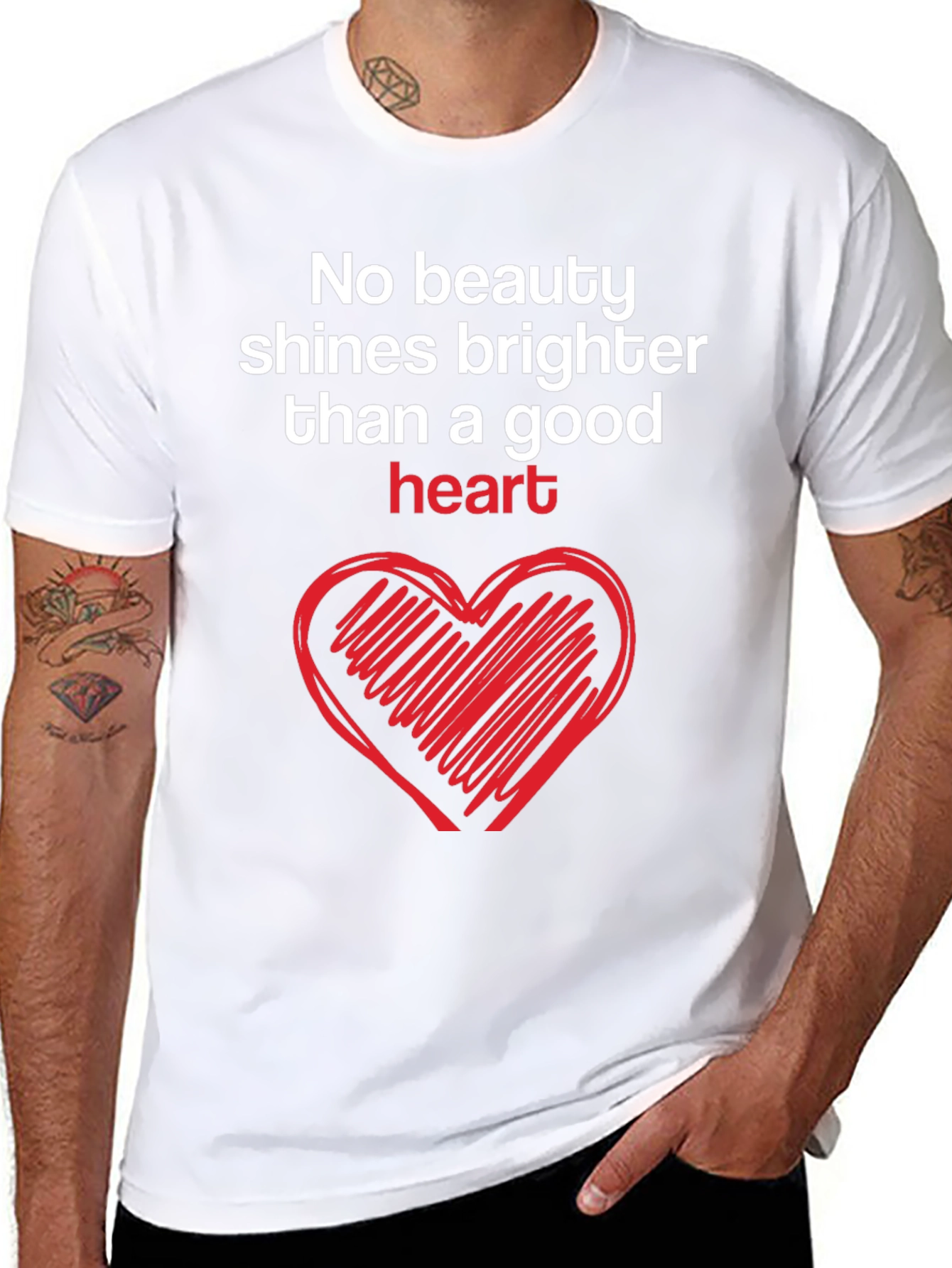 Good Heart Graphic Tee - Inspirational Black T-Shirt