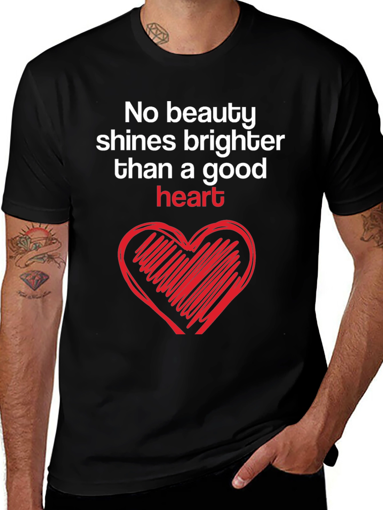 Good Heart Graphic Tee - Inspirational Black T-Shirt
