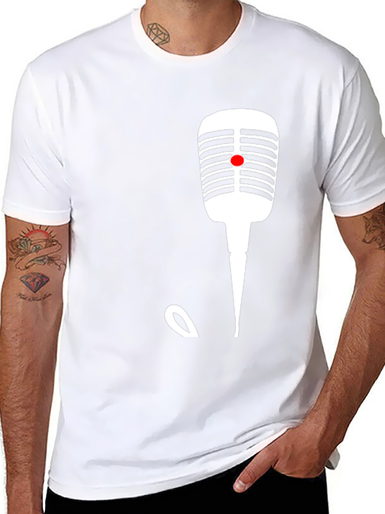 Retro Microphone Graphic T-Shirt - Classic Vocal Tee