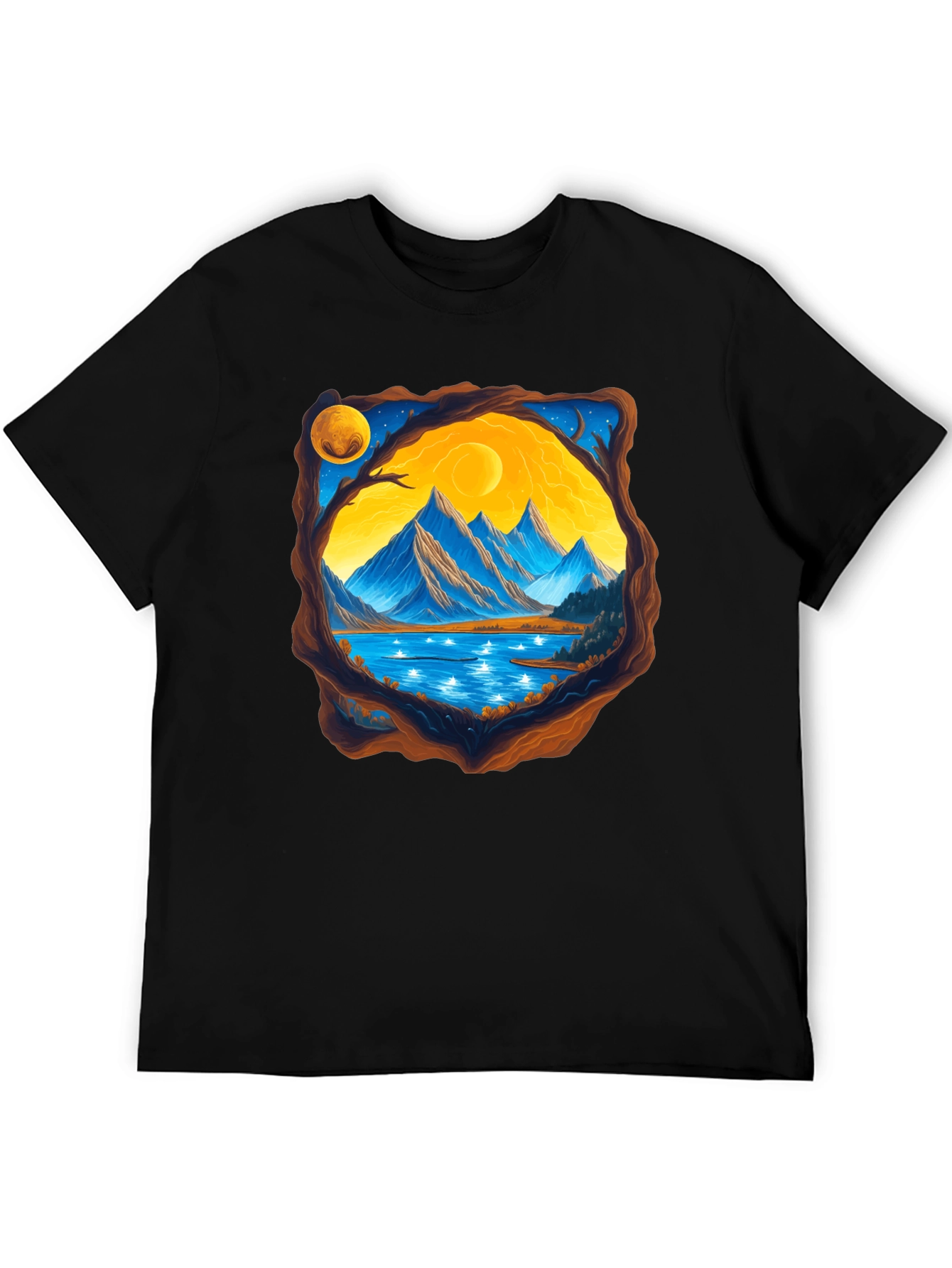Mountain Lake View Graphic T-Shirt