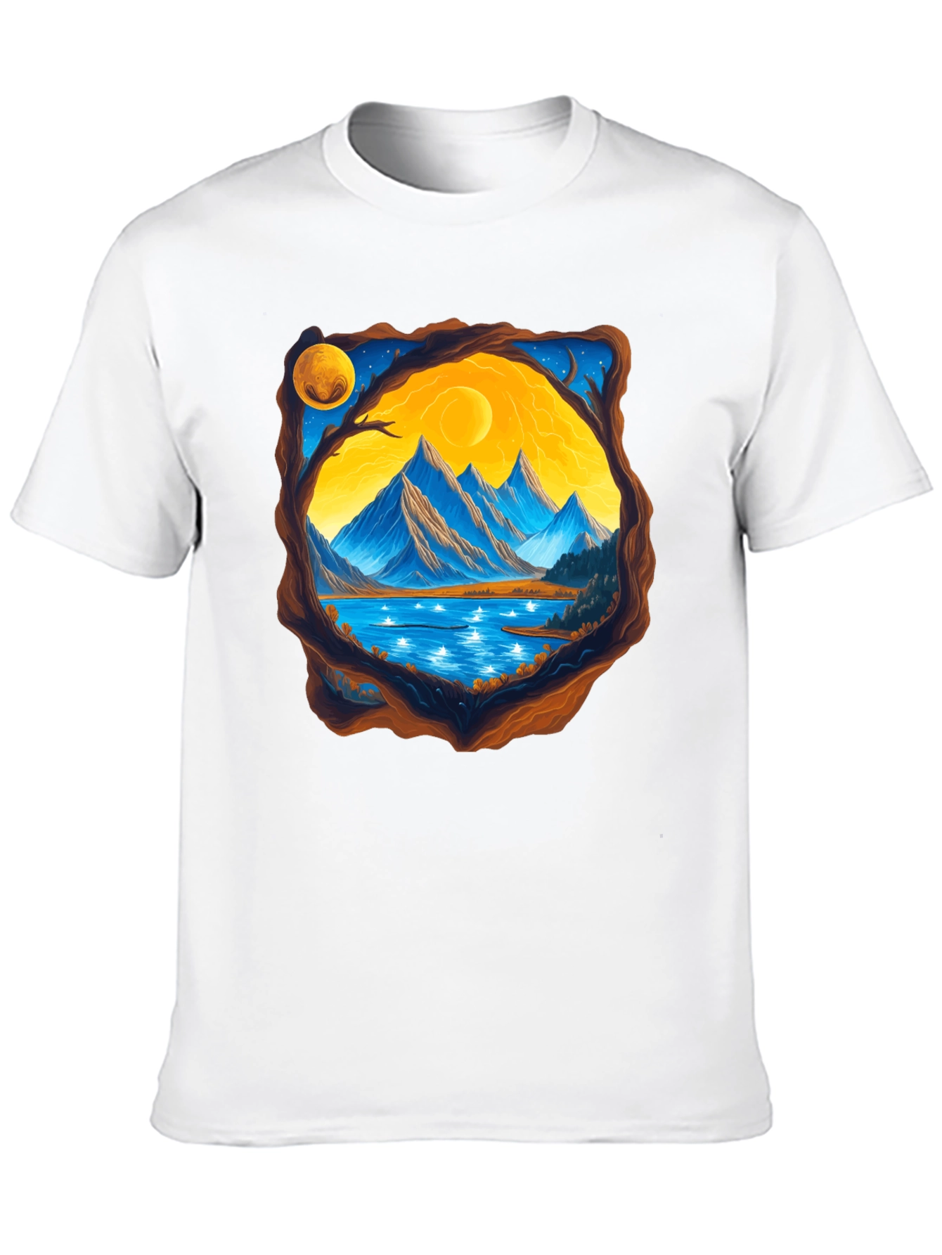 Mountain Lake View Graphic T-Shirt