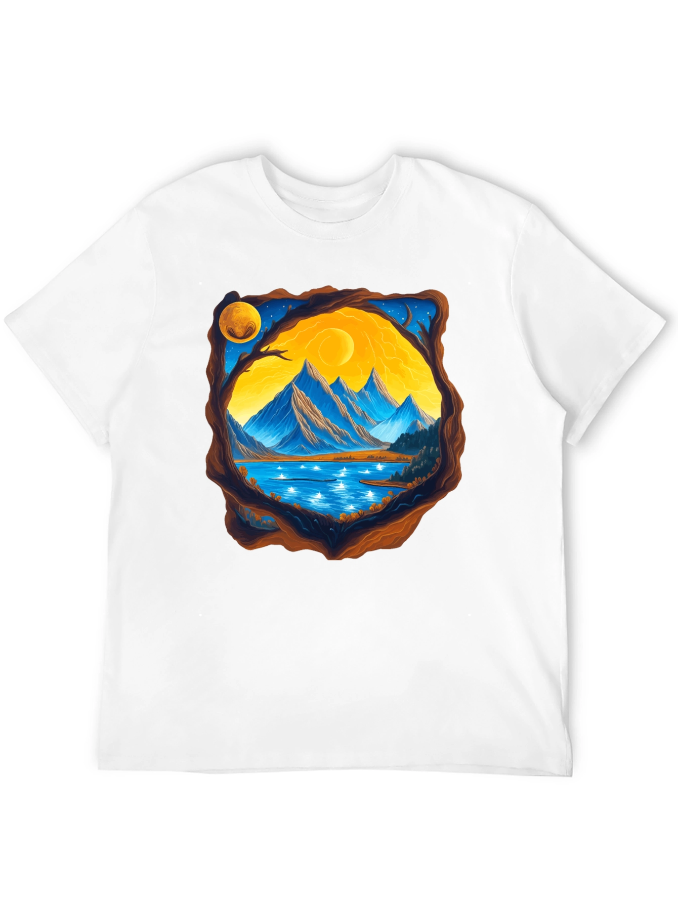 Mountain Lake View Graphic T-Shirt