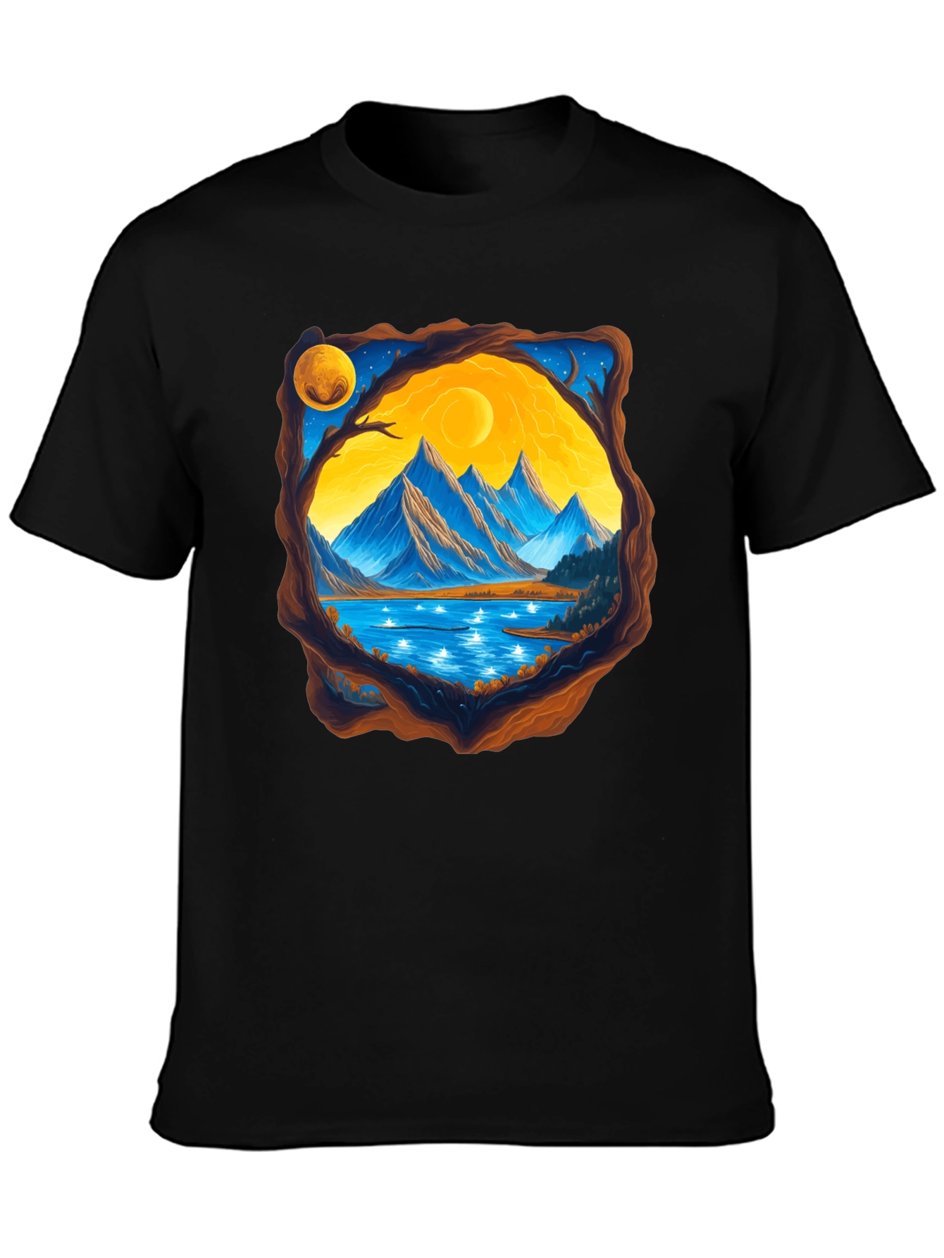 Mountain Lake View Graphic T-Shirt