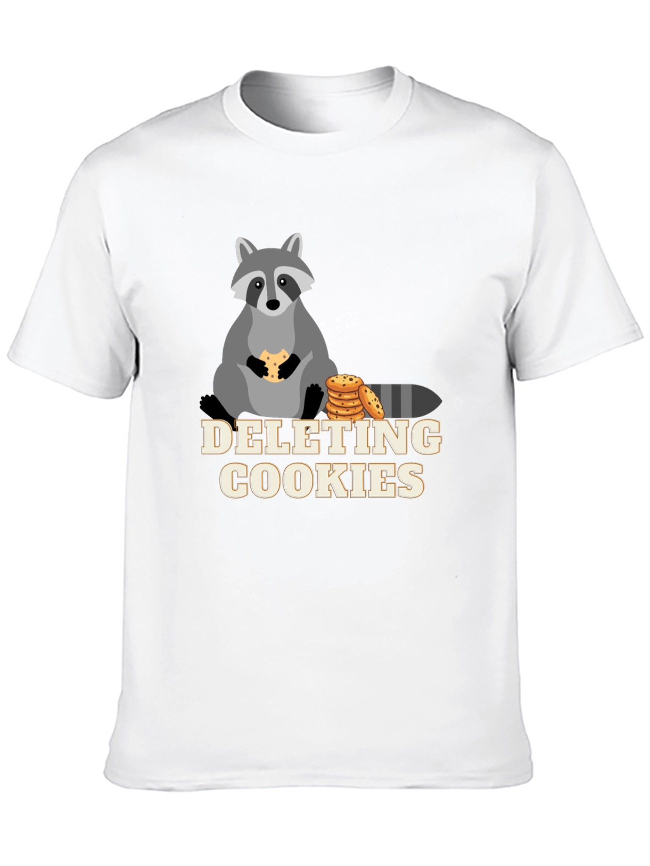 Funny Deleting Cookies Raccoon Graphic Tee