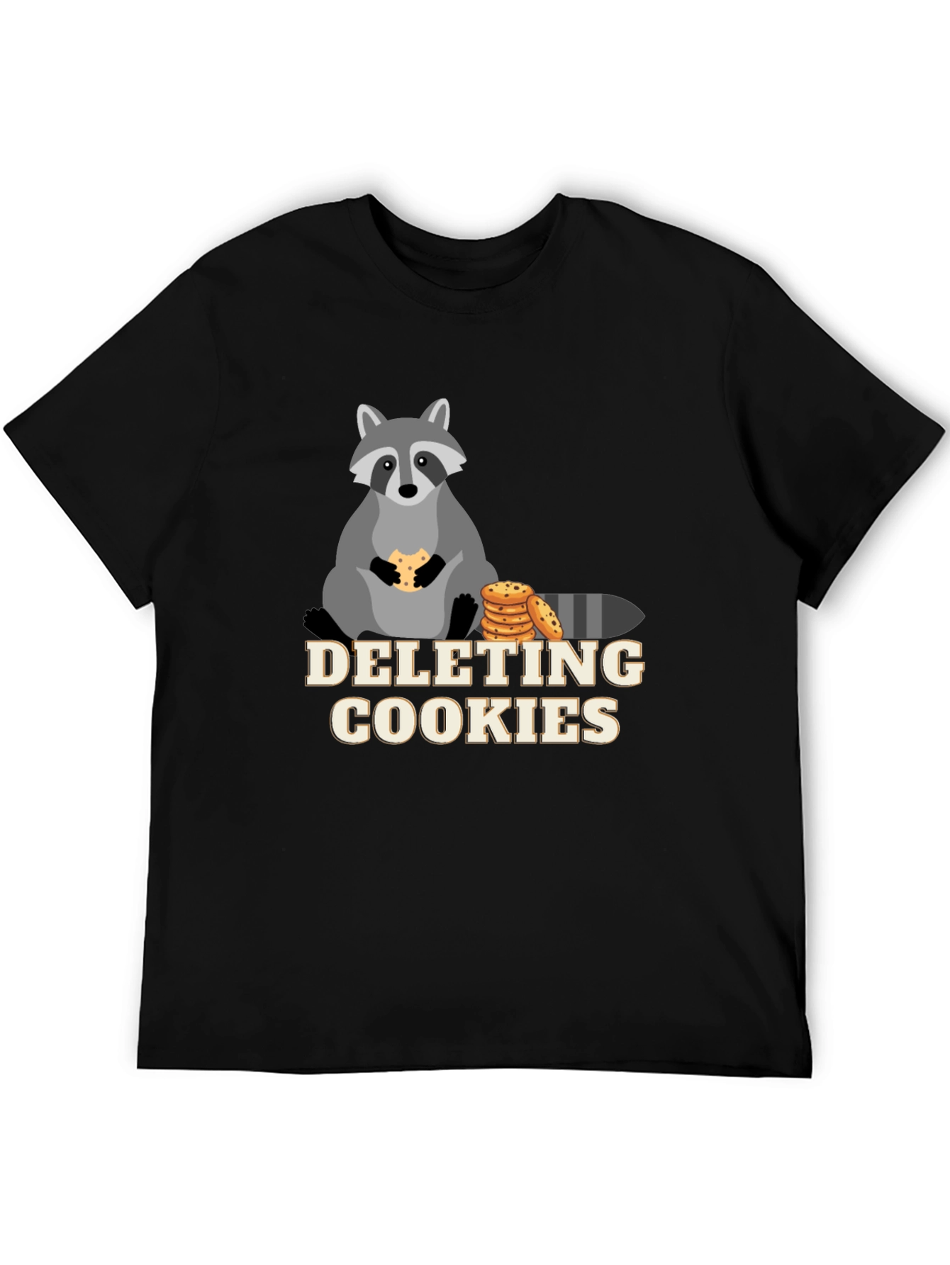 Funny Deleting Cookies Raccoon Graphic Tee