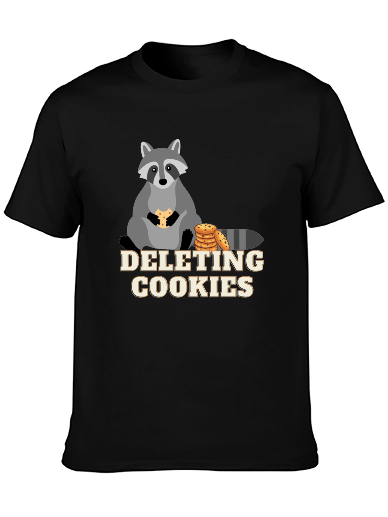 Funny Deleting Cookies Raccoon Graphic Tee
