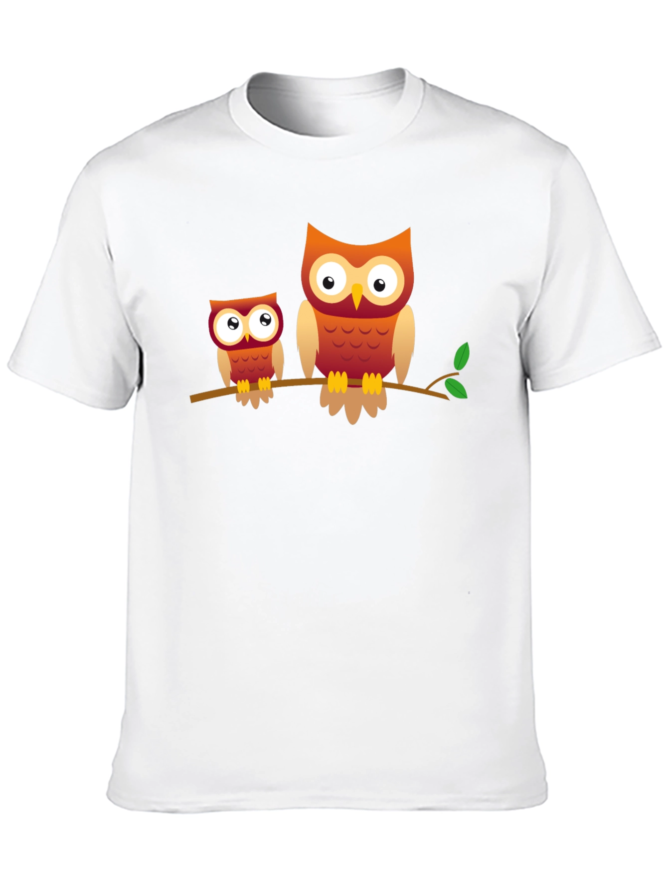 Owl Family Graphic Tee - Black Cotton T-Shirt