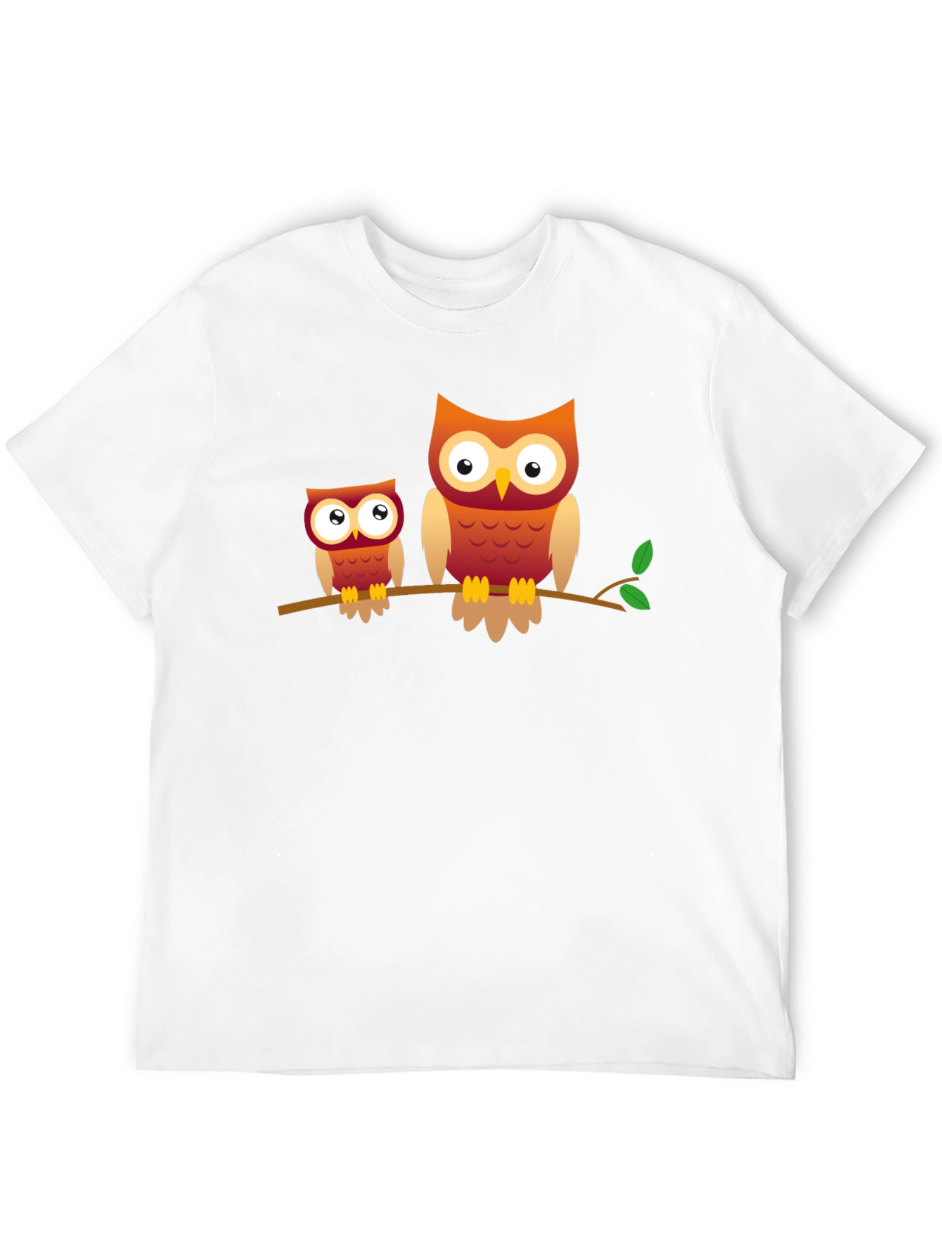 Owl Family Graphic Tee - Black Cotton T-Shirt
