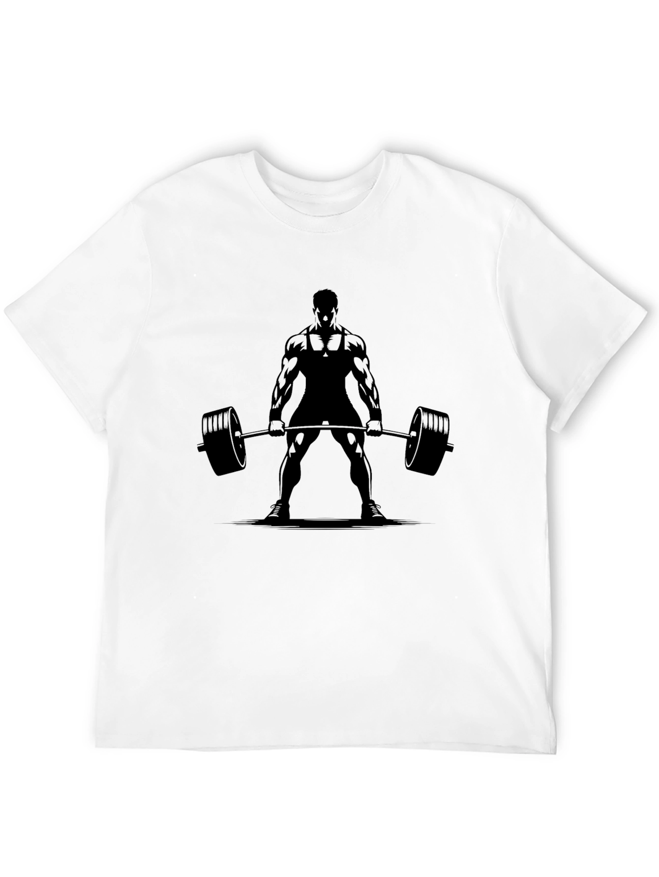 Black Gym T-Shirt with Weightlifter Design