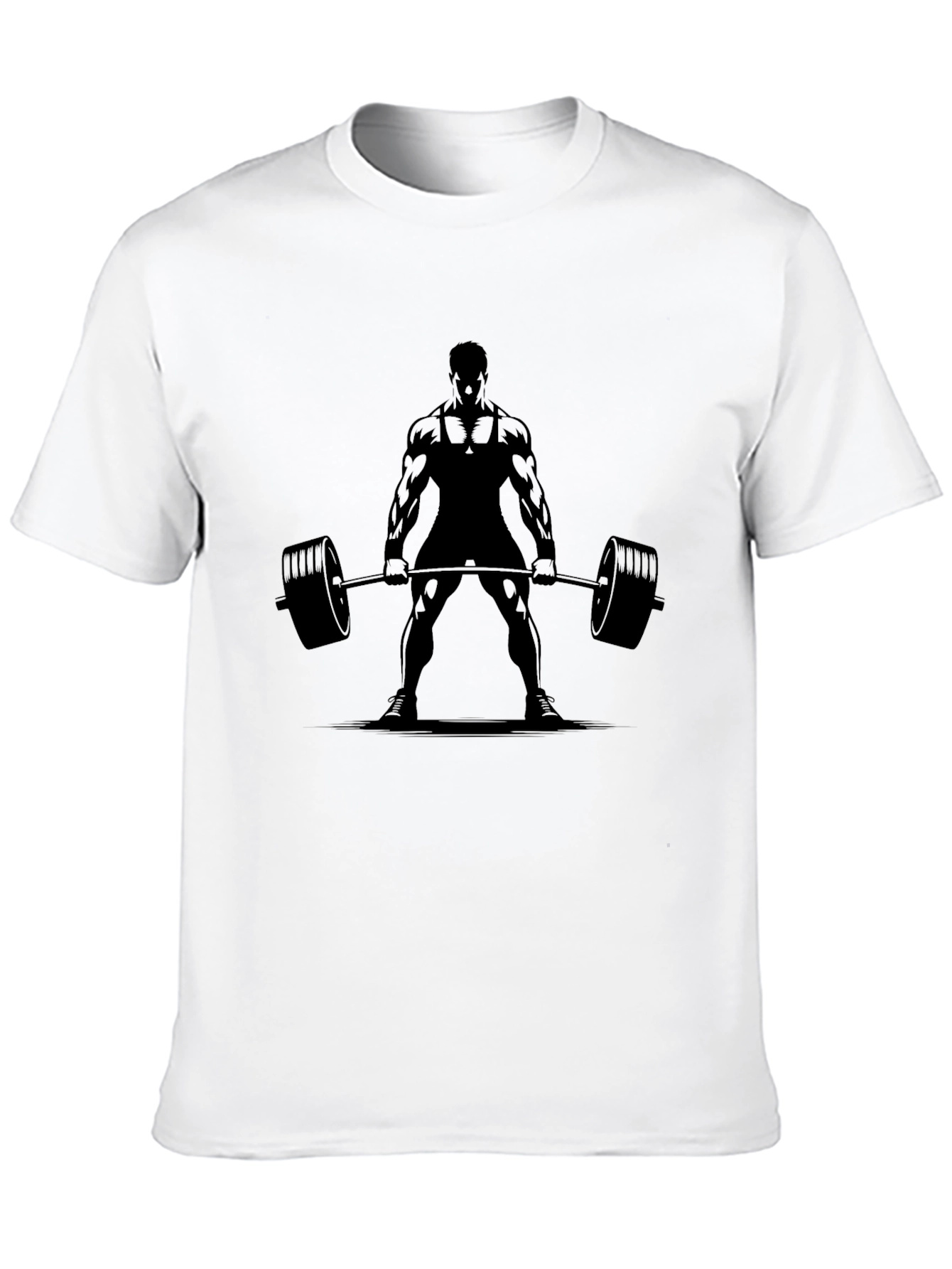 Black Gym T-Shirt with Weightlifter Design