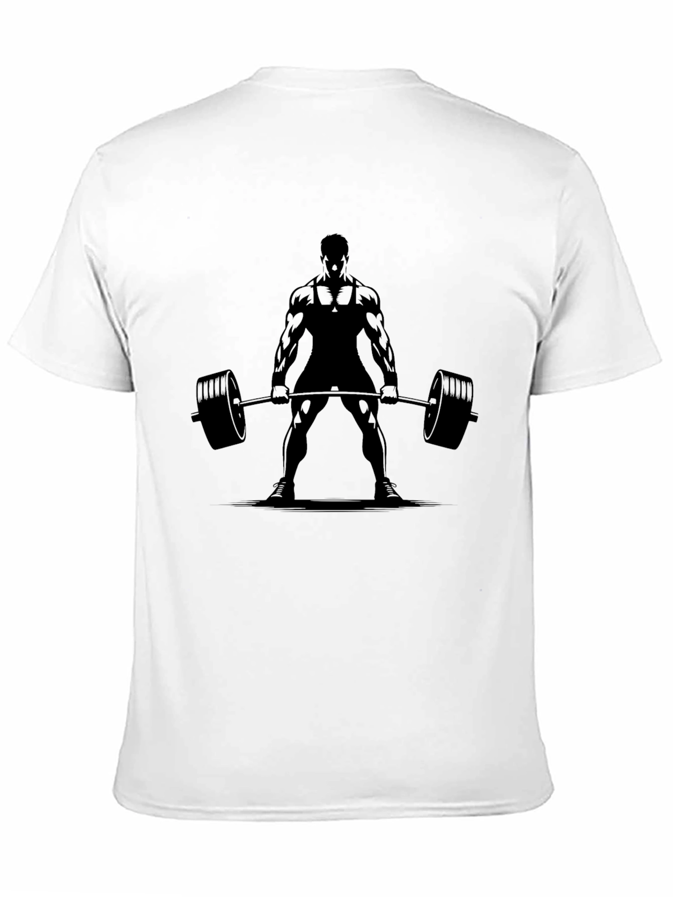 Black Gym T-Shirt with Weightlifter Design