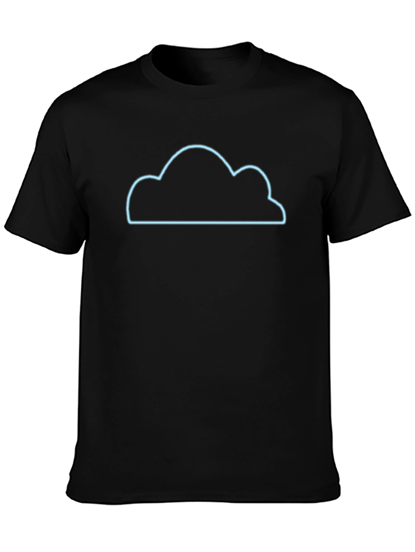 Neon Cloud Graphic Tee - Stylish Black Cotton T-Shirt