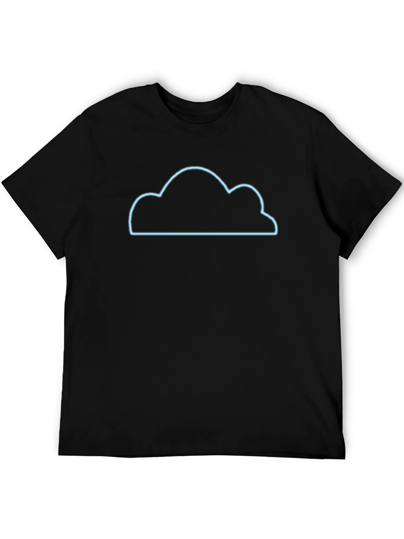 Neon Cloud Graphic Tee - Stylish Black Cotton T-Shirt