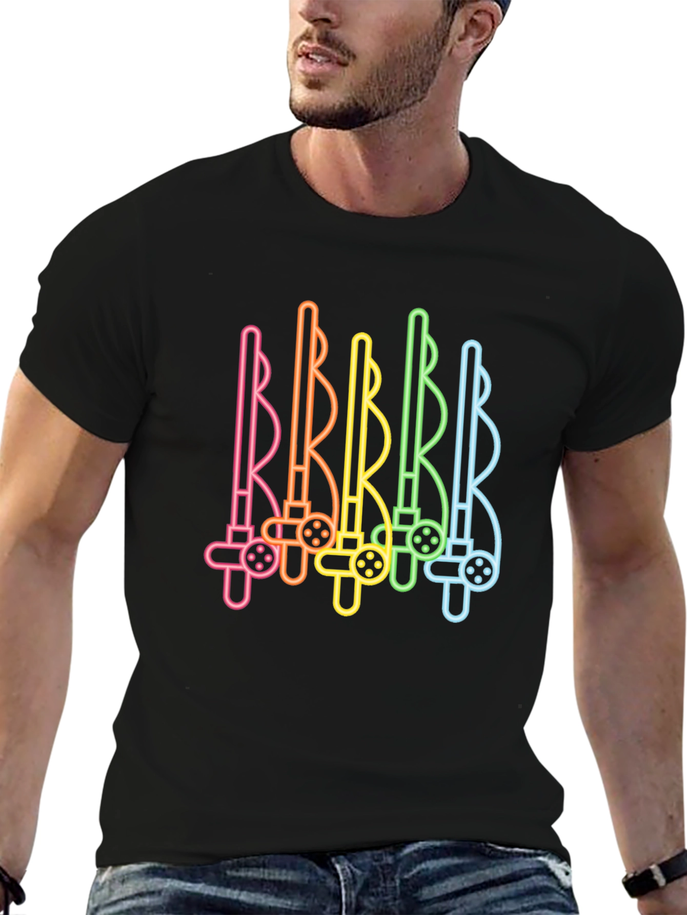 Rainbow Fishing Rods Graphic Tee