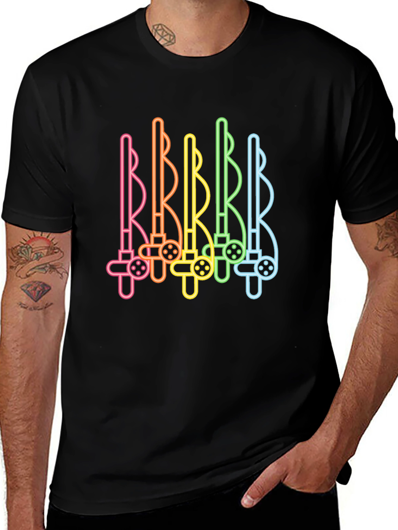 Rainbow Fishing Rods Graphic Tee