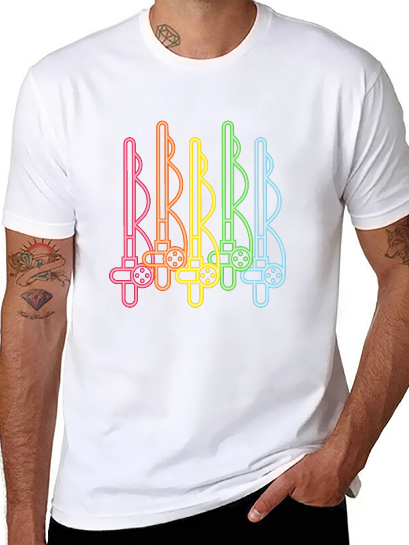 Rainbow Fishing Rods Graphic Tee