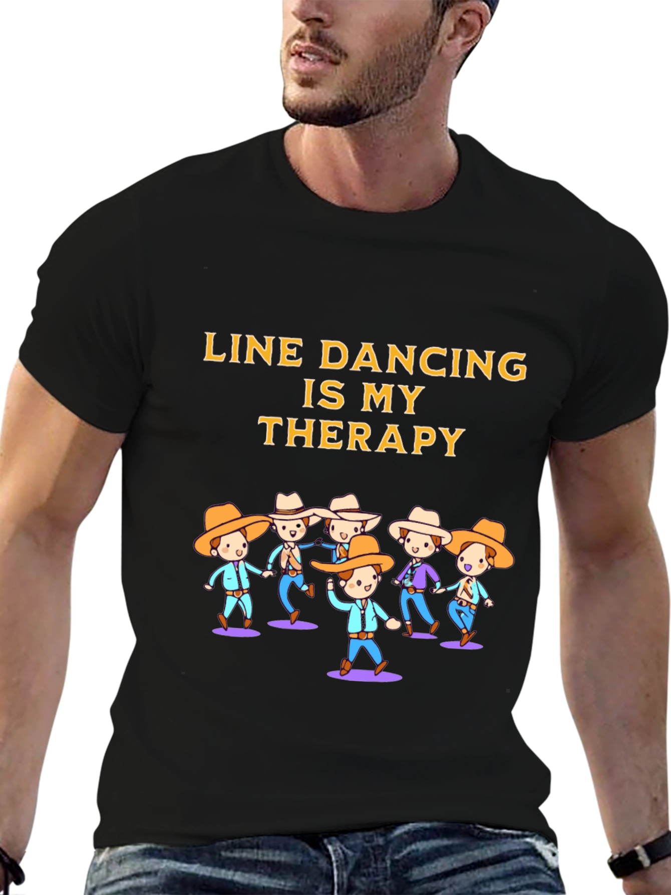 Line Dancing Therapy Graphic T-Shirt
