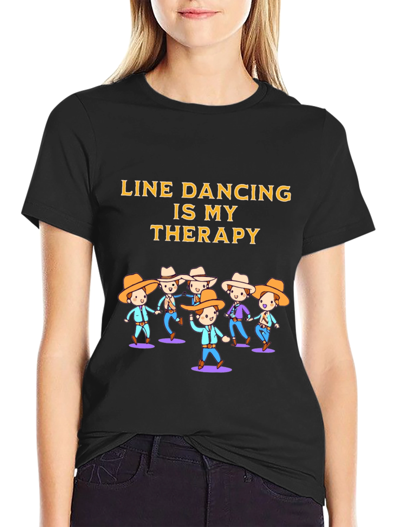 Line Dancing Therapy Graphic T-Shirt