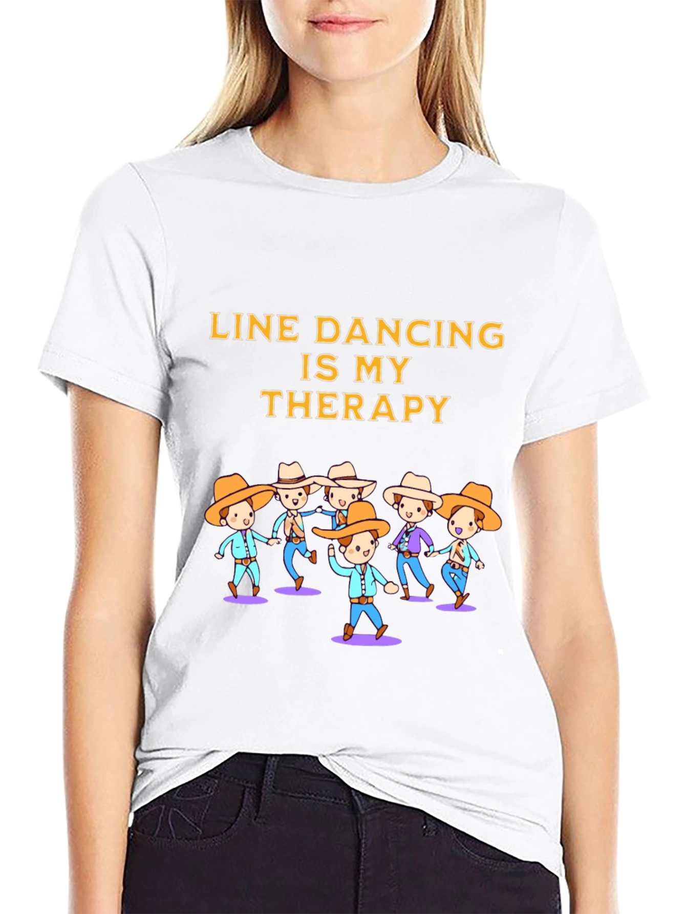 Line Dancing Therapy Graphic T-Shirt