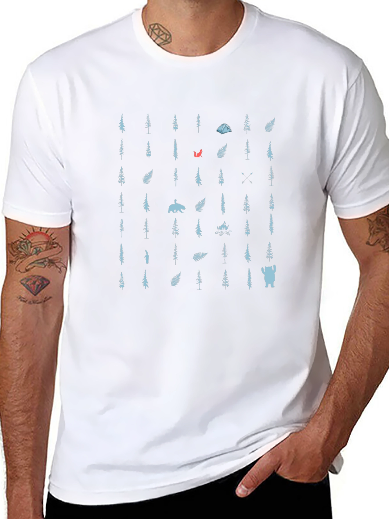 Camping Forest Pattern T-Shirt