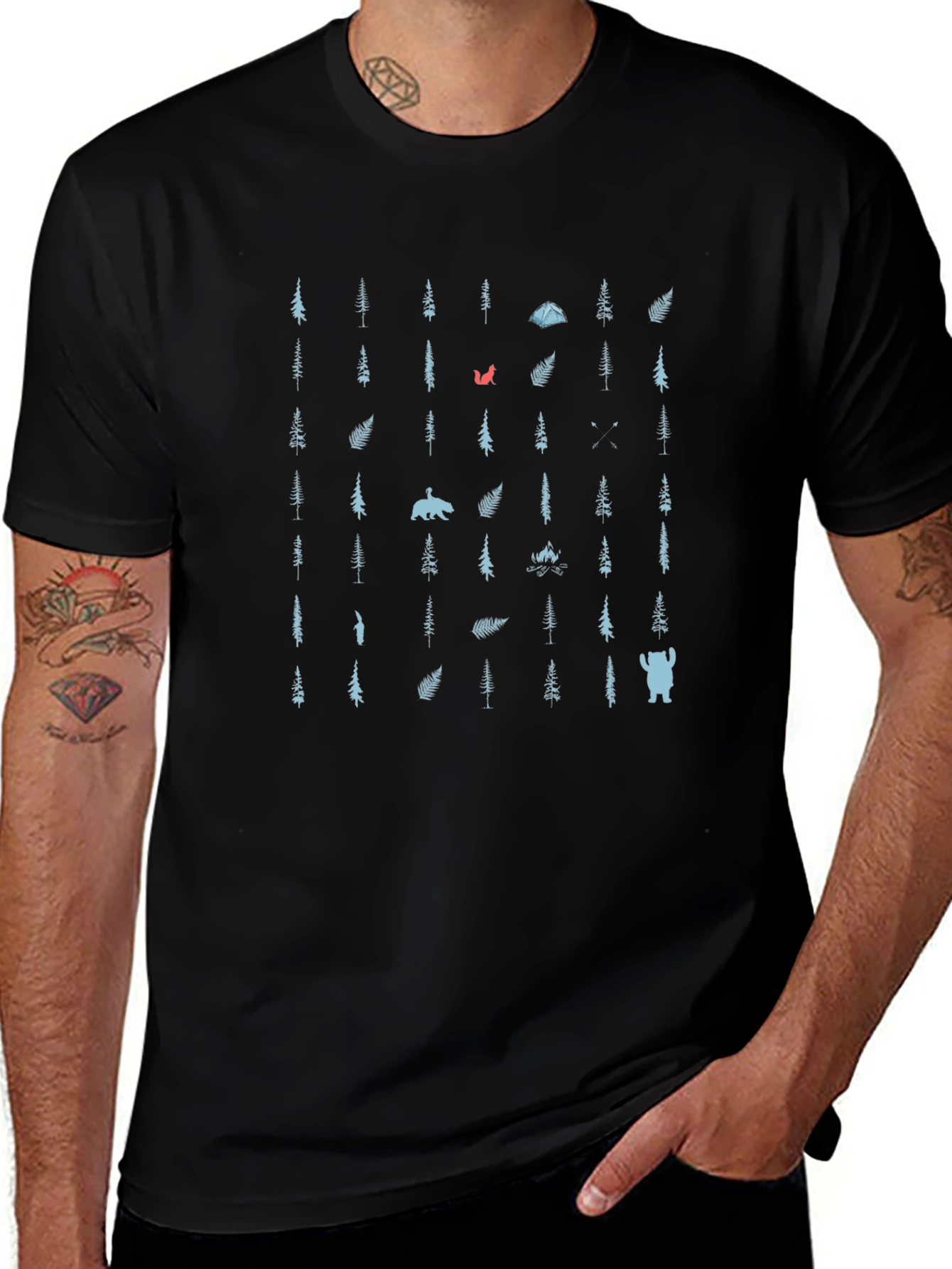 Camping Forest Pattern T-Shirt
