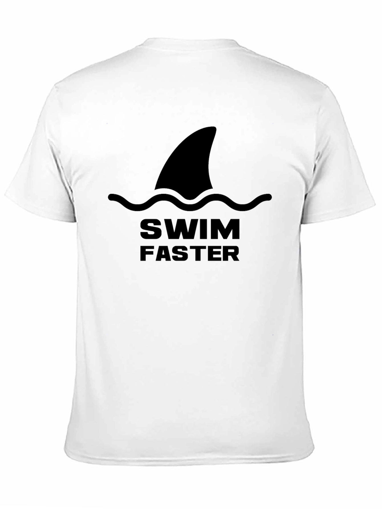 Swim Faster Shark Fin T-Shirt - Bold Black Tee