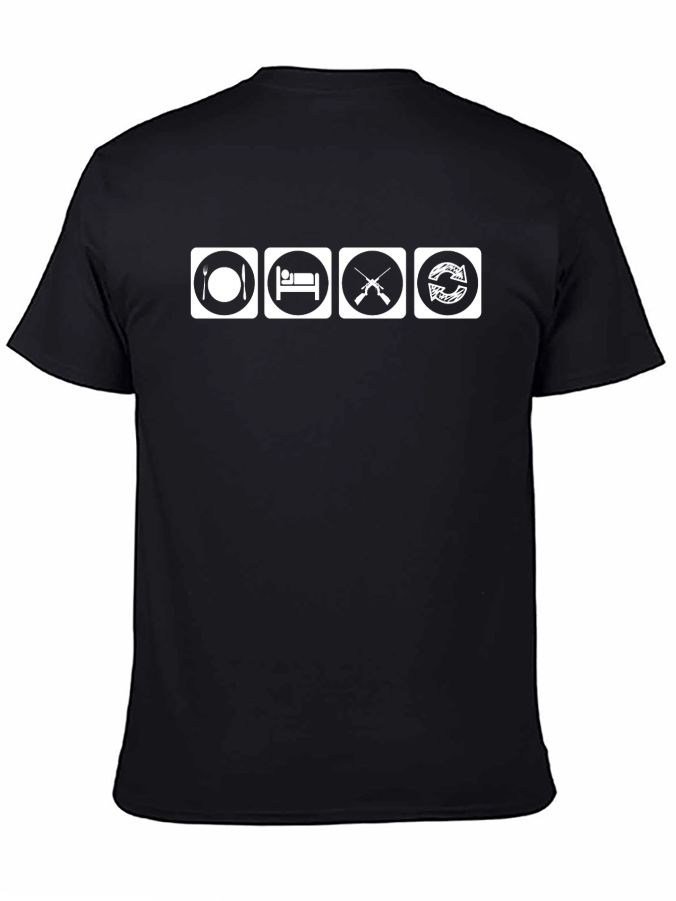 Eat Sleep Hunt Repeat Black T-Shirt