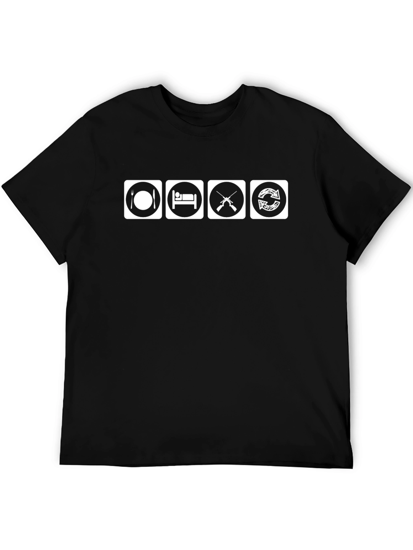 Eat Sleep Hunt Repeat Black T-Shirt