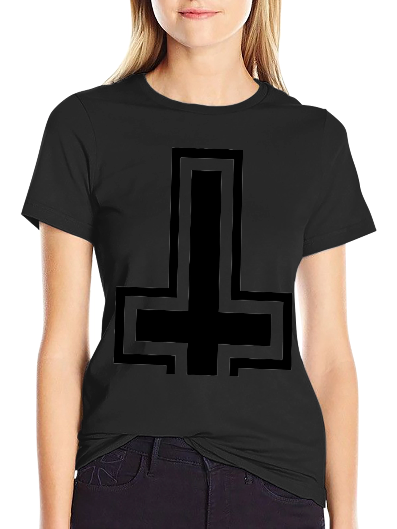 Inverted Cross Graphic T-Shirt - Mens Black