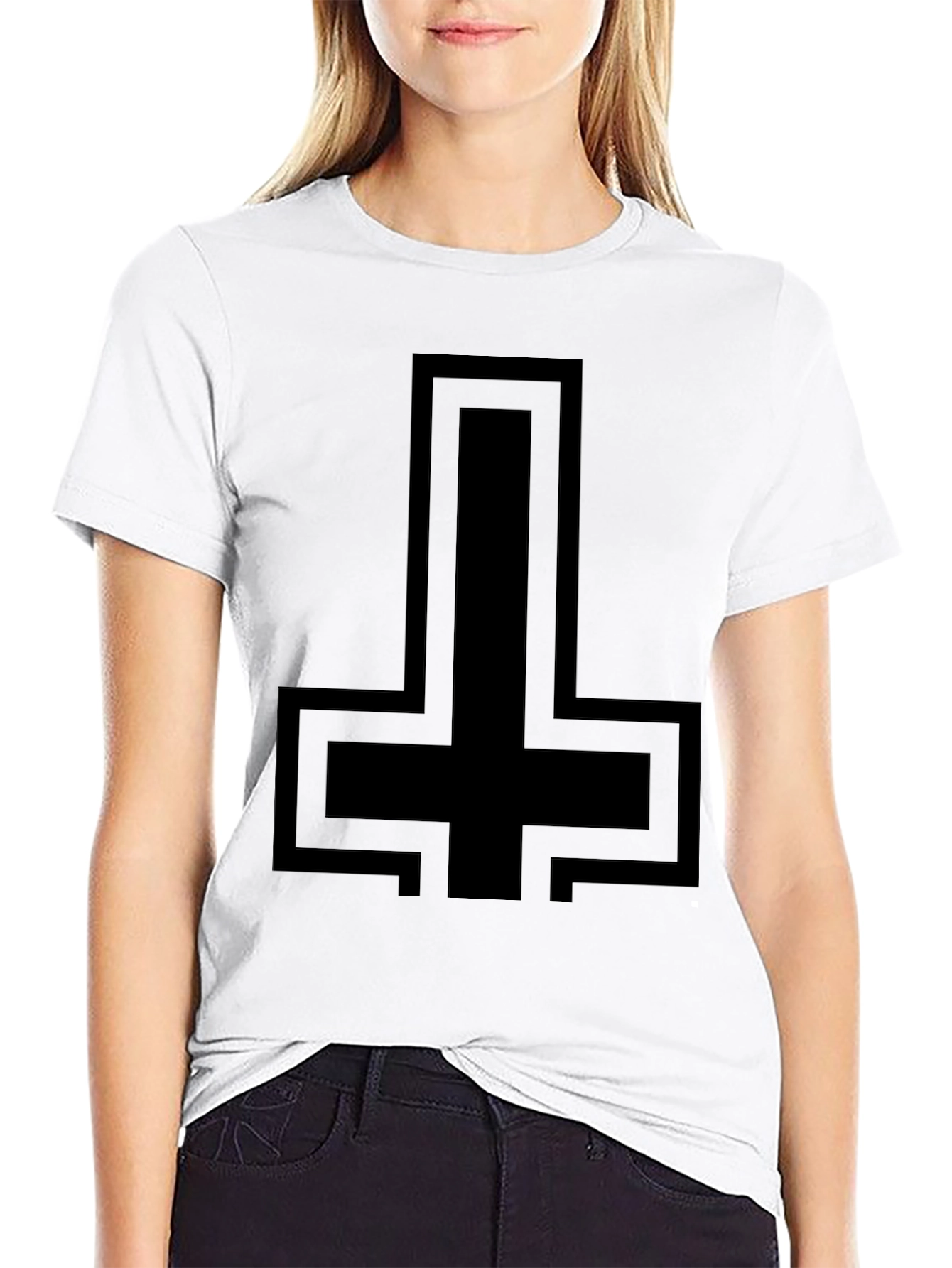 Inverted Cross Graphic T-Shirt - Mens Black