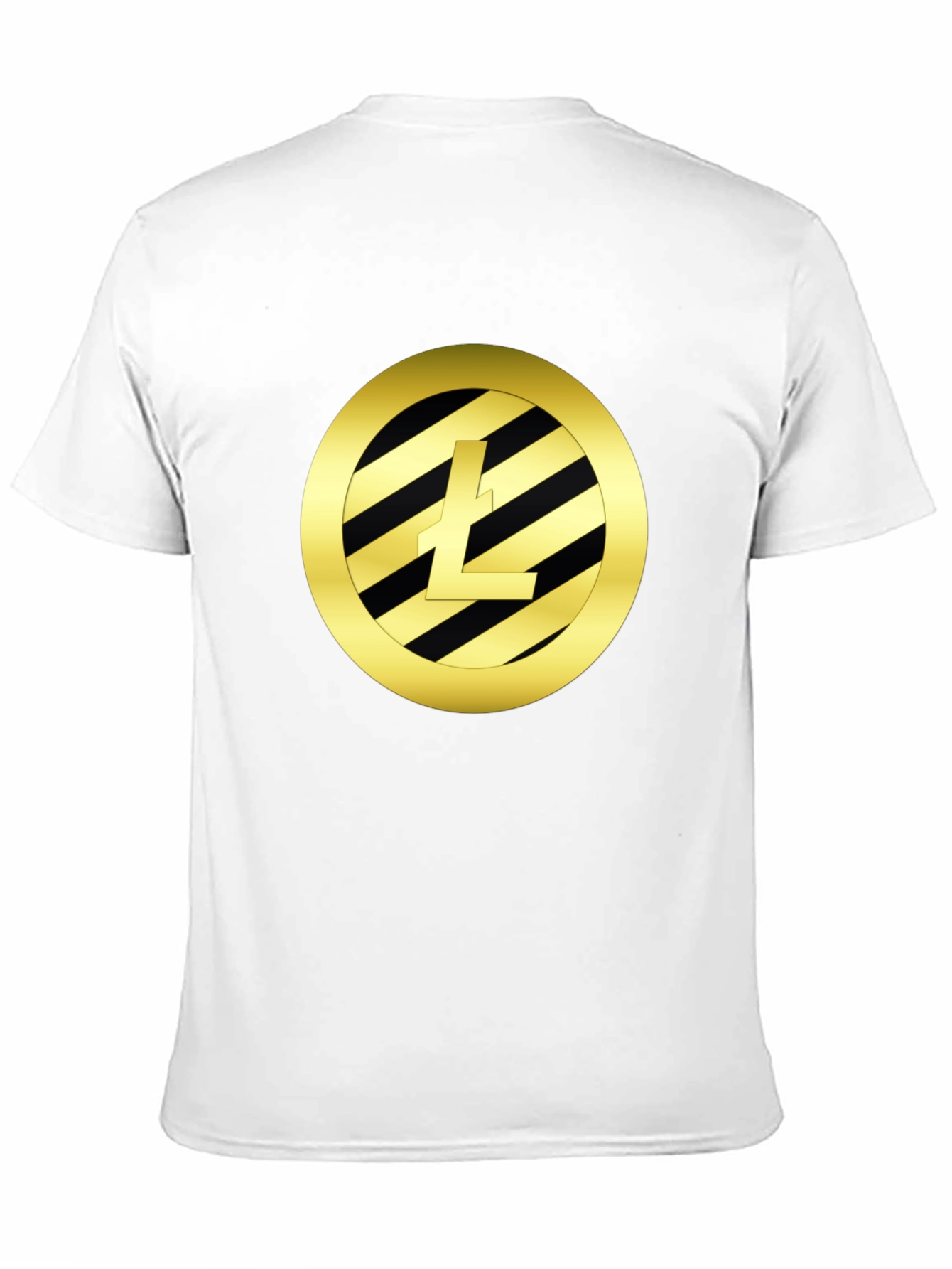 Litecoin Crypto Black T-Shirt - Gold Emblem Design