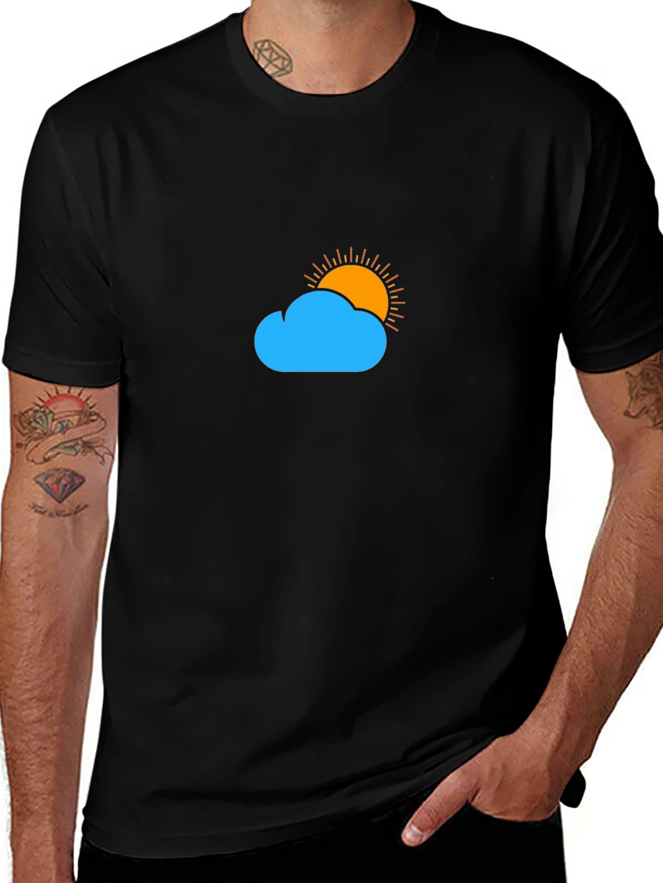 Cloud & Sun Graphic Tee - Black T-Shirt