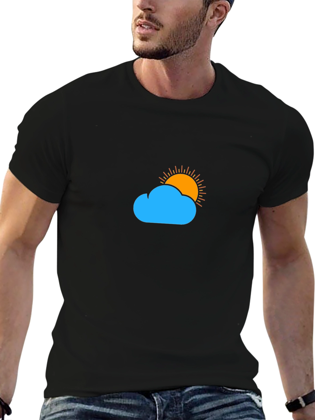 Cloud & Sun Graphic Tee - Black T-Shirt