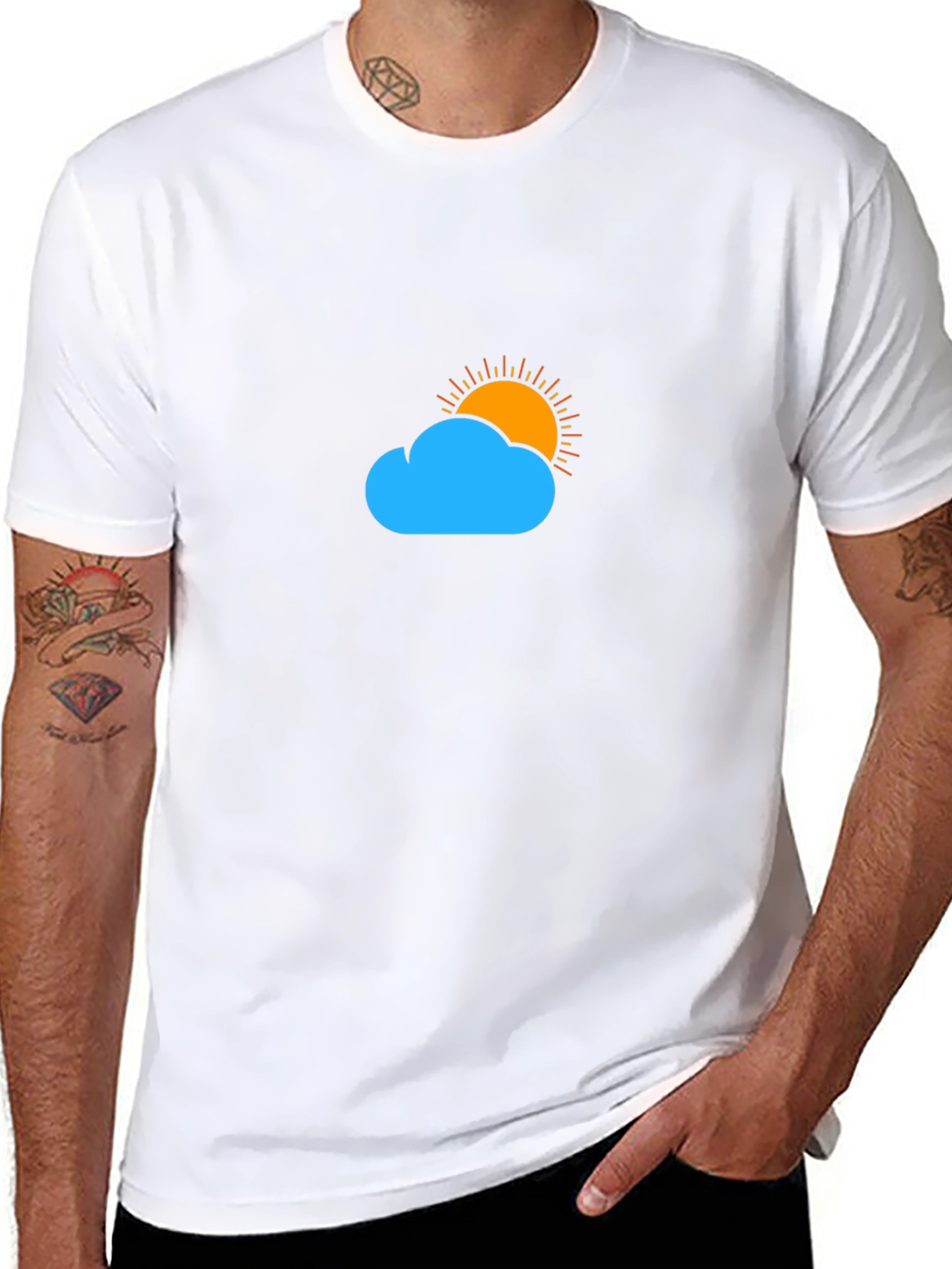 Cloud & Sun Graphic Tee - Black T-Shirt
