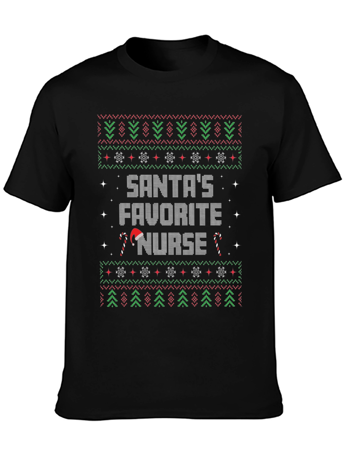 Santas Favorite Nurse Christmas Sweater T-Shirt