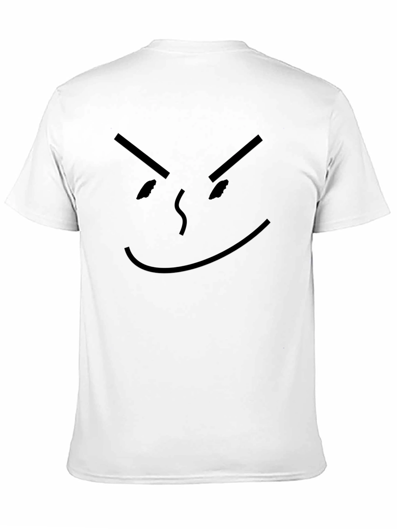 Mens Black Graphic T-Shirt - Cartoon Face