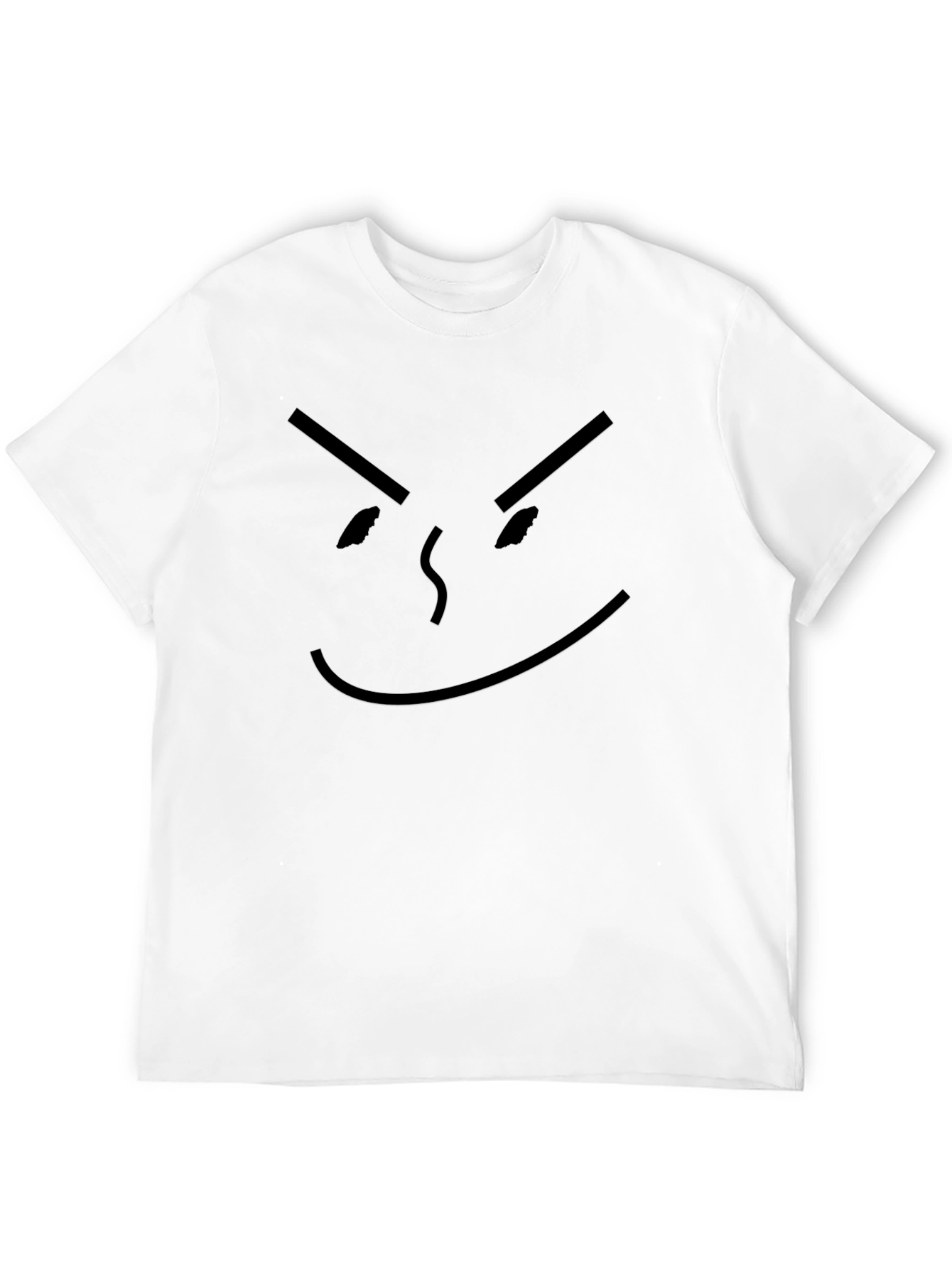 Mens Black Graphic T-Shirt - Cartoon Face